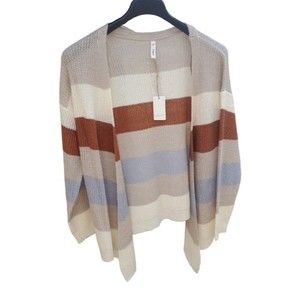 NWT Wishlist Striped Open-Front Cardigan